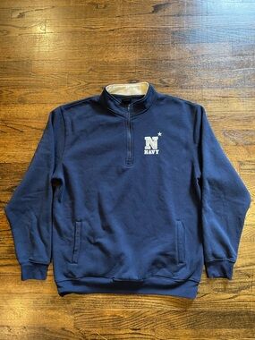Colosseum Navy Quarter-Zip Pullover with Embroidered N